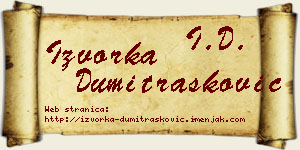 Izvorka Dumitrašković vizit kartica
